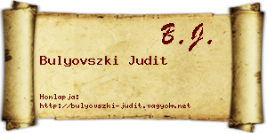 Bulyovszki Judit névjegykártya